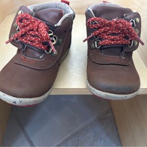 Merrell Kids Brown Boots with Red Laces